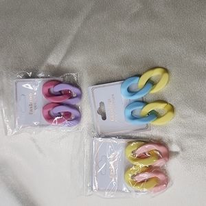 Clay like chain like multi color earrings